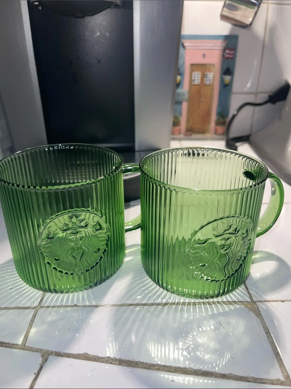 Starbuck Glass Mugs - 2 Green